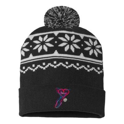 Nurse Colorful Stethoscope Heart Nurse Life USA-Made Snowflake Beanie