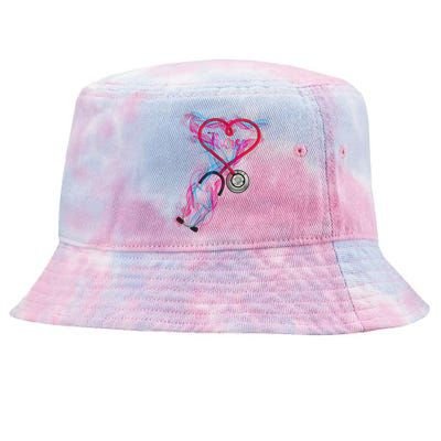 Nurse Colorful Stethoscope Heart Nurse Life Tie-Dyed Bucket Hat