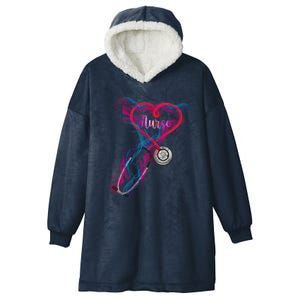 Nurse Colorful Stethoscope Heart Nurse Life Hooded Wearable Blanket