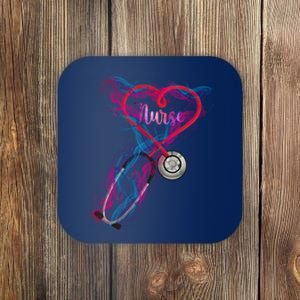 Nurse Colorful Stethoscope Heart Nurse Life Coaster