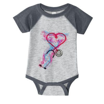 Nurse Colorful Stethoscope Heart Nurse Life Infant Baby Jersey Bodysuit