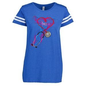 Nurse Colorful Stethoscope Heart Nurse Life Enza Ladies Jersey Football T-Shirt