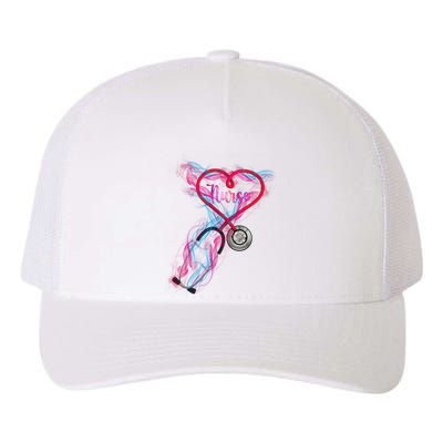 Nurse Colorful Stethoscope Heart Nurse Life Yupoong Adult 5-Panel Trucker Hat