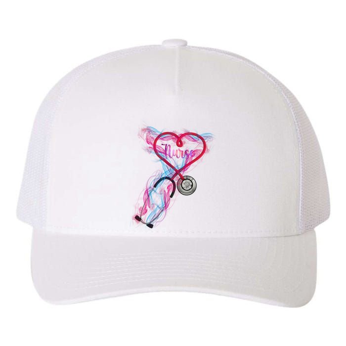 Nurse Colorful Stethoscope Heart Nurse Life Yupoong Adult 5-Panel Trucker Hat