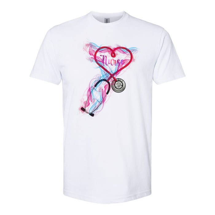 Nurse Colorful Stethoscope Heart Nurse Life Softstyle CVC T-Shirt