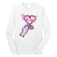 Nurse Colorful Stethoscope Heart Nurse Life Long Sleeve Shirt