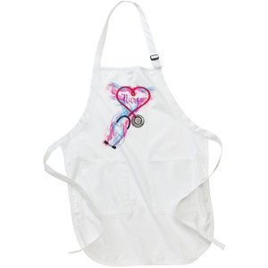 Nurse Colorful Stethoscope Heart Nurse Life Full-Length Apron With Pockets