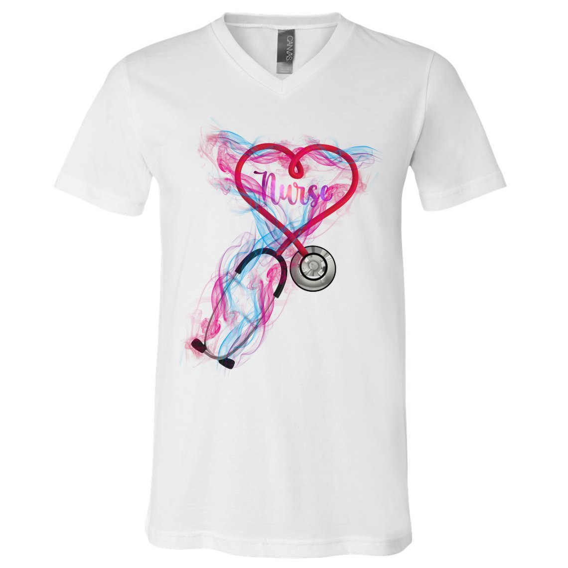 Nurse Colorful Stethoscope Heart Nurse Life V-Neck T-Shirt