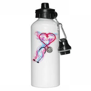 Nurse Colorful Stethoscope Heart Nurse Life Aluminum Water Bottle 