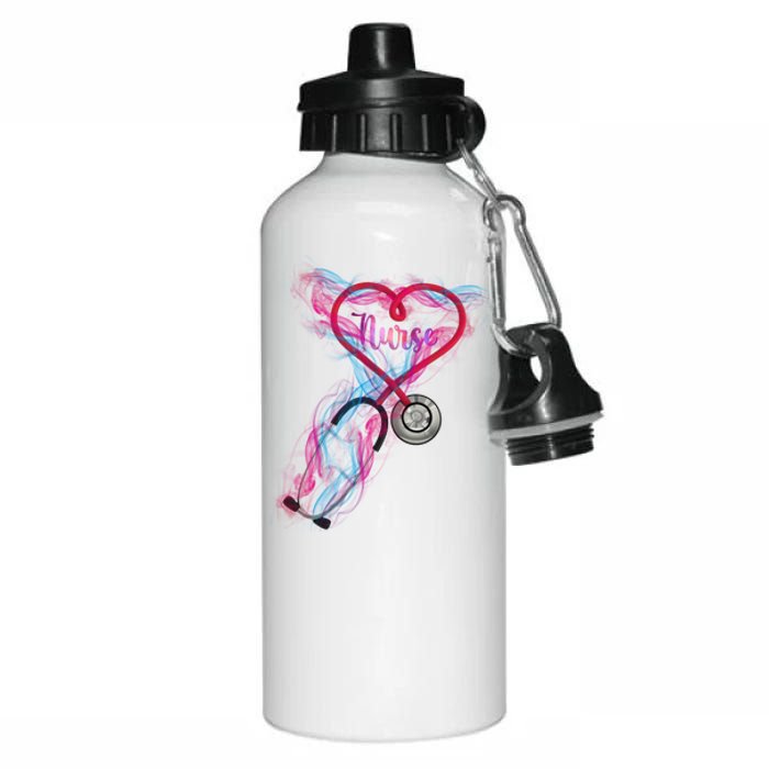 Nurse Colorful Stethoscope Heart Nurse Life Aluminum Water Bottle