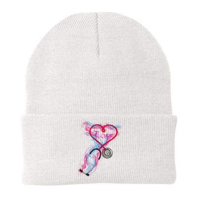 Nurse Colorful Stethoscope Heart Nurse Life Knit Cap Winter Beanie