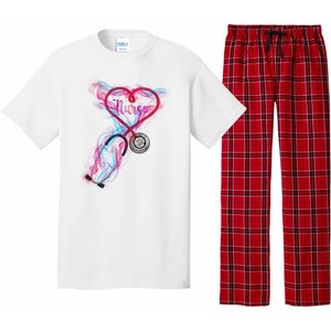 Nurse Colorful Stethoscope Heart Nurse Life Pajama Set