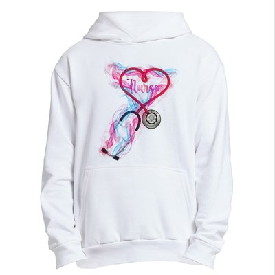 Nurse Colorful Stethoscope Heart Nurse Life Urban Pullover Hoodie