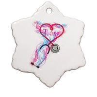 Nurse Colorful Stethoscope Heart Nurse Life Ceramic Star Ornament