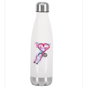 Nurse Colorful Stethoscope Heart Nurse Life Stainless Steel Insulated Water Bottle