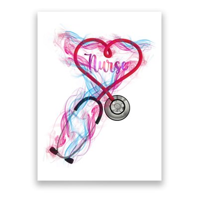 Nurse Colorful Stethoscope Heart Nurse Life Poster