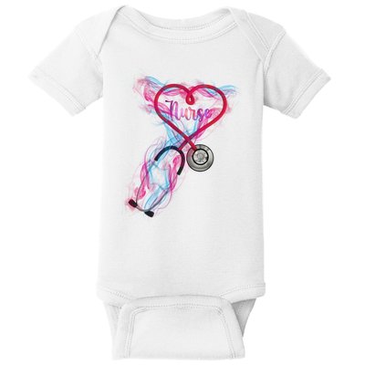 Nurse Colorful Stethoscope Heart Nurse Life Baby Bodysuit