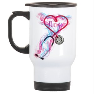 Nurse Colorful Stethoscope Heart Nurse Life Stainless Steel Travel Mug