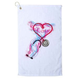 Nurse Colorful Stethoscope Heart Nurse Life Platinum Collection Golf Towel