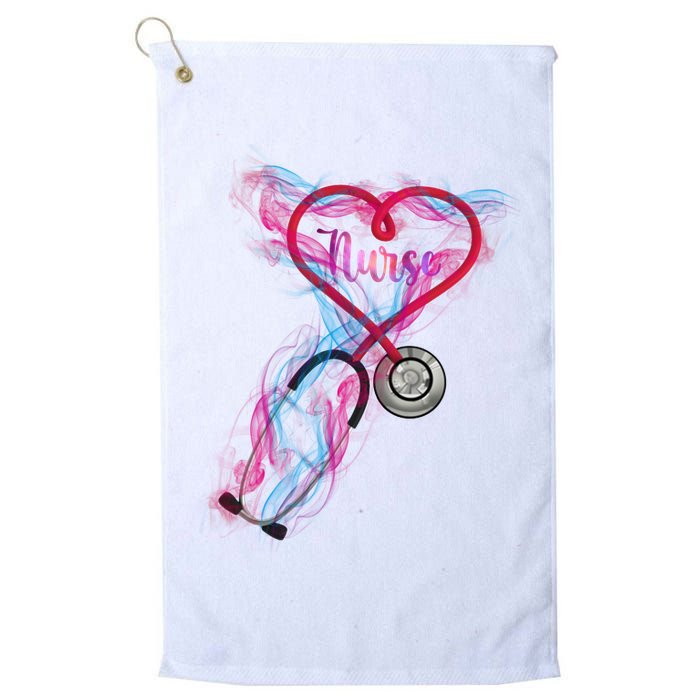 Nurse Colorful Stethoscope Heart Nurse Life Platinum Collection Golf Towel