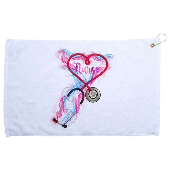 Nurse Colorful Stethoscope Heart Nurse Life Grommeted Golf Towel