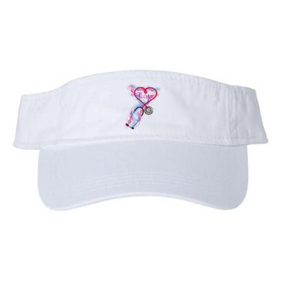 Nurse Colorful Stethoscope Heart Nurse Life Valucap Bio-Washed Visor