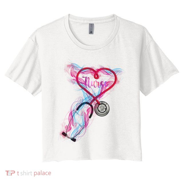 Nurse Colorful Stethoscope Heart Nurse Life Crop Top