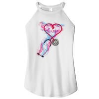 Nurse Colorful Stethoscope Heart Nurse Life Women’s Perfect Tri Rocker Tank