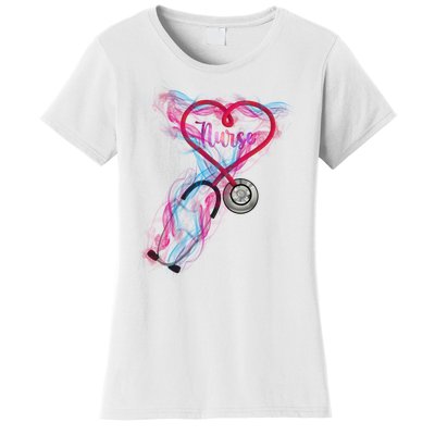 Nurse Colorful Stethoscope Heart Nurse Life Women's T-Shirt