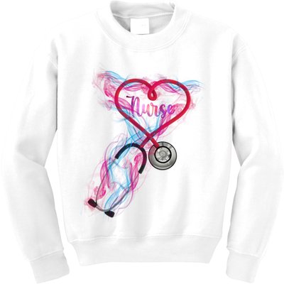 Nurse Colorful Stethoscope Heart Nurse Life Kids Sweatshirt