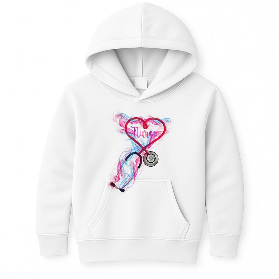 Nurse Colorful Stethoscope Heart Nurse Life Kids Hoodie
