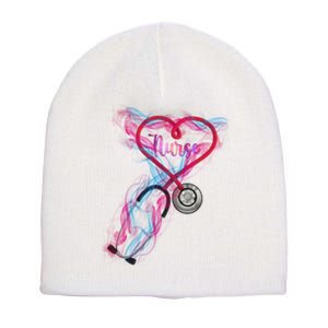 Nurse Colorful Stethoscope Heart Nurse Life Short Acrylic Beanie