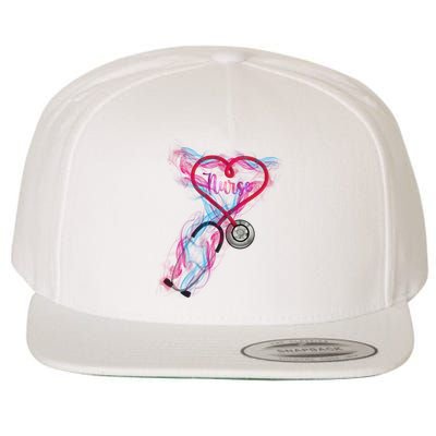 Nurse Colorful Stethoscope Heart Nurse Life Wool Snapback Cap