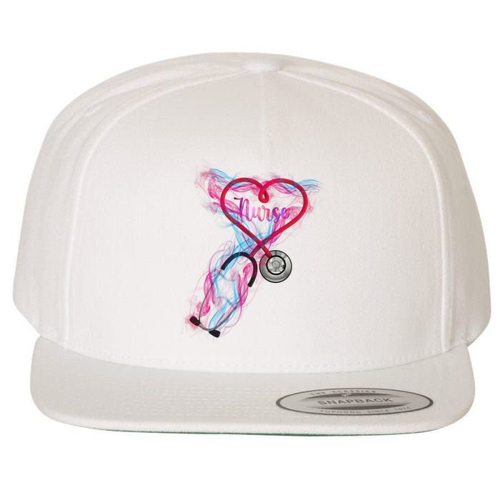 Nurse Colorful Stethoscope Heart Nurse Life Wool Snapback Cap