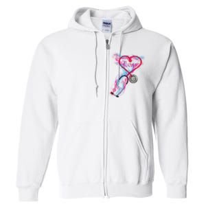 Nurse Colorful Stethoscope Heart Nurse Life Full Zip Hoodie