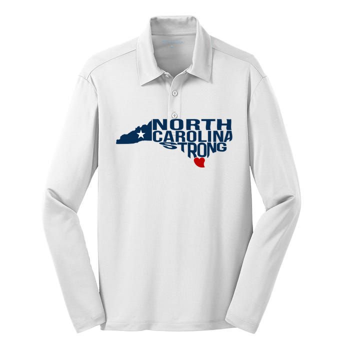 North Carolina Strong With Nc State And Love North Carolina Silk Touch Performance Long Sleeve Polo