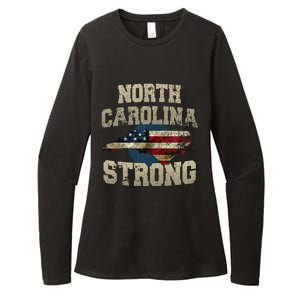 North Carolina Strong With Nc State And Usa Flag Overlay Womens CVC Long Sleeve Shirt