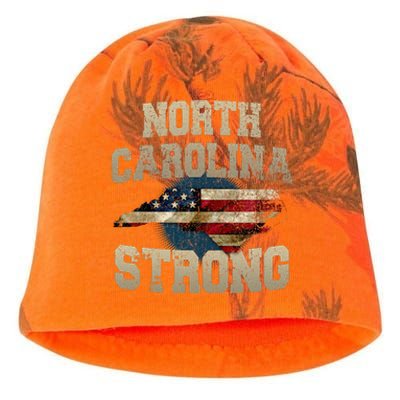 North Carolina Strong With Nc State And Usa Flag Overlay Kati - Camo Knit Beanie