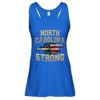 North Carolina Strong With Nc State And Usa Flag Overlay Ladies Essential Flowy Tank