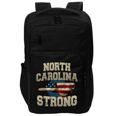 North Carolina Strong With Nc State And Usa Flag Overlay Impact Tech Backpack