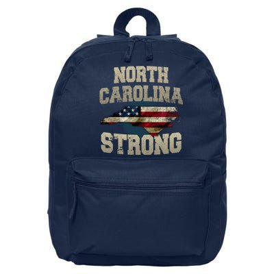 North Carolina Strong With Nc State And Usa Flag Overlay 16 in Basic Backpack