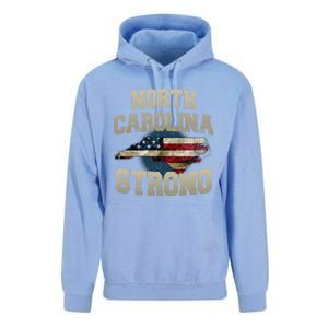 North Carolina Strong With Nc State And Usa Flag Overlay Unisex Surf Hoodie