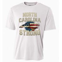 North Carolina Strong With Nc State And Usa Flag Overlay Cooling Performance Crew T-Shirt