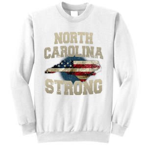 North Carolina Strong With Nc State And Usa Flag Overlay Sweatshirt