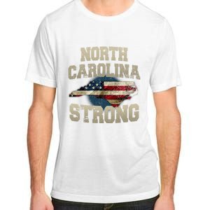 North Carolina Strong With Nc State And Usa Flag Overlay Adult ChromaSoft Performance T-Shirt