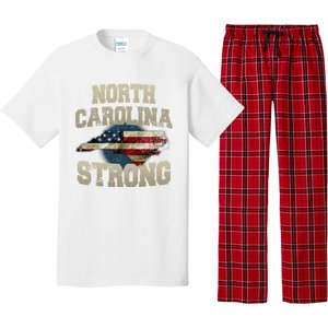 North Carolina Strong With Nc State And Usa Flag Overlay Pajama Set