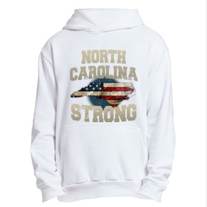 North Carolina Strong With Nc State And Usa Flag Overlay Urban Pullover Hoodie