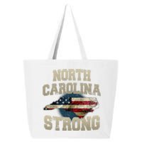 North Carolina Strong With Nc State And Usa Flag Overlay 25L Jumbo Tote