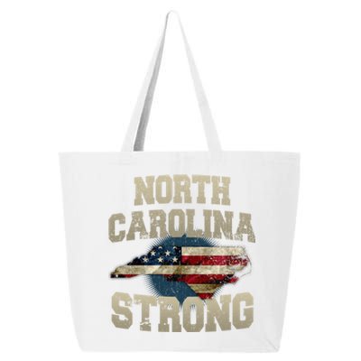 North Carolina Strong With Nc State And Usa Flag Overlay 25L Jumbo Tote