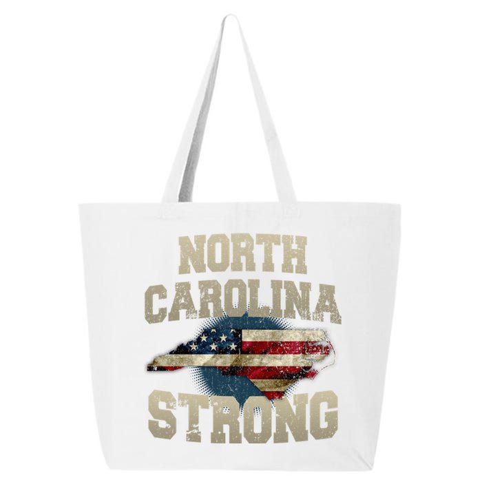 North Carolina Strong With Nc State And Usa Flag Overlay 25L Jumbo Tote